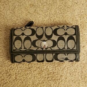 Coach Black and Beige Women's Wallet